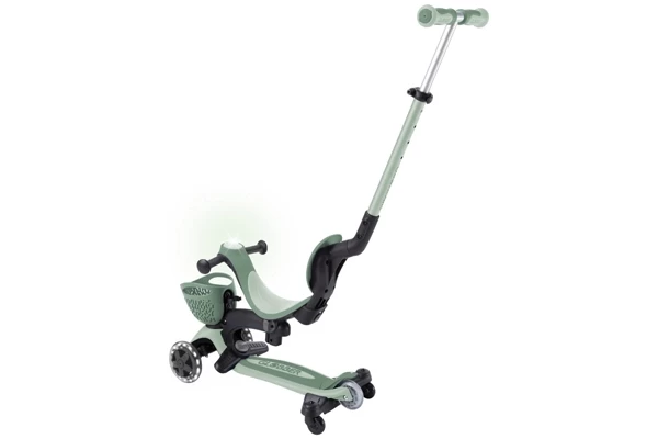 Mit Schiebebügel und Stützrädern